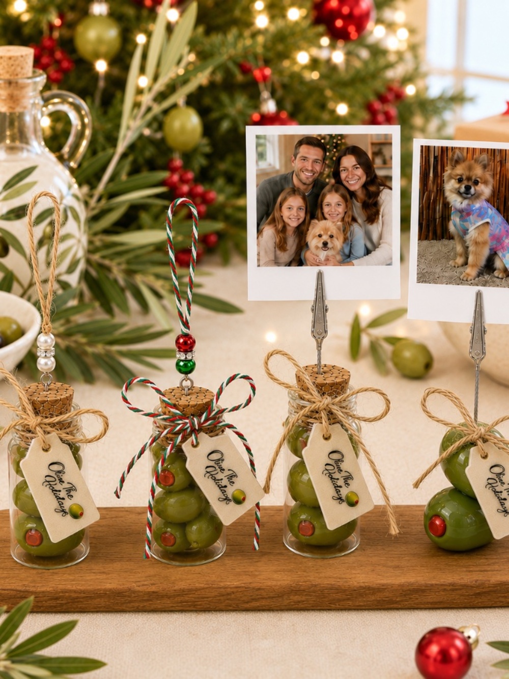 Olive The Holidays Photo Holder, Ornament & Gift Jar | Handmade Green Olive